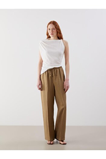 LC Waikiki Lcw Vision Linen Women's Trousers with Elastic Waist