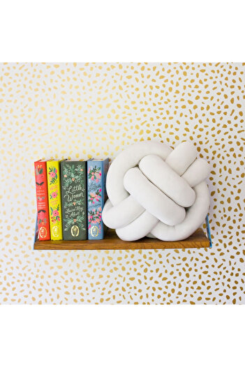 ÖrgüYastik Knitted Knot White Ball Pillow