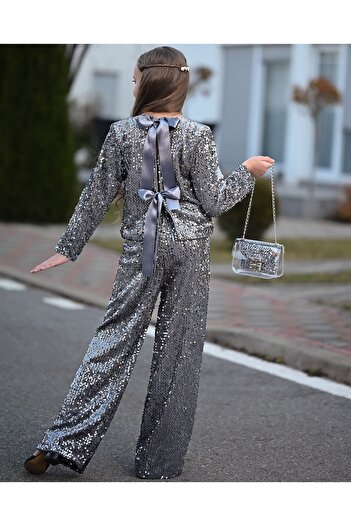 Kids Girl's Sequin Blazer, Pants, Bag and Buckle