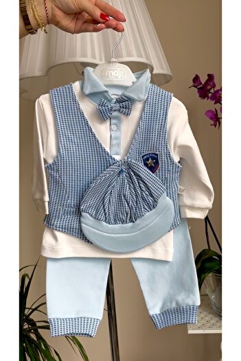 tutasteegiyim Baby Collar Vest and Boy's Hat Set