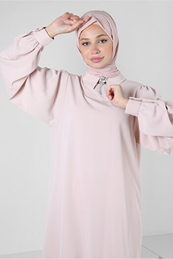 Alvina SHIRT COLLAR STONE DETAILED PANT SUIT 43587