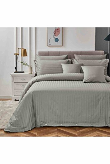 Alhabib bedding Nadaf Hotel Bedspread Double Cotton Gray 250 Thread Count 7 Pieces