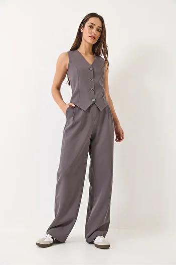 Bianco Lucci Women's Palazzo Pants Vest Bottom-Top Suit 60331 60271041