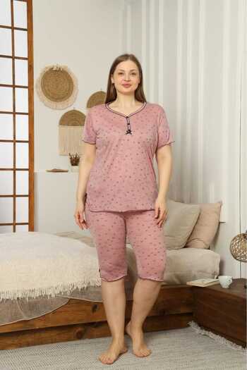 LİLA İÇ GİYİM SET DE Pijamale CAPRI CU MÂNECĂ SCURTĂ DE VISCOS
