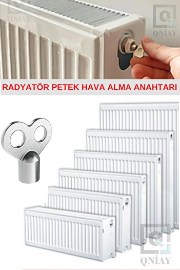 Universal Metal Pratik Petek Radyatör Hava Alma Anahtarı 2 Adet) Purjör Kombi Doğalgaz Tasarruf Bakım Temizlik