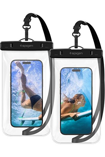 Spigen Universal Waterproof Phone case [2 Pack] IPX8 Pouch A601 - Crystal Clear