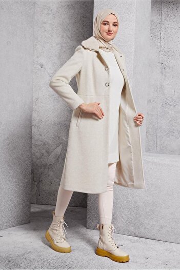 Alvina Coat 90503 - Fur Detailed Collar