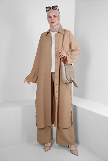 Alvina BUTTONED DOUBLE PANT SET WITH SIDE SLIT 43563