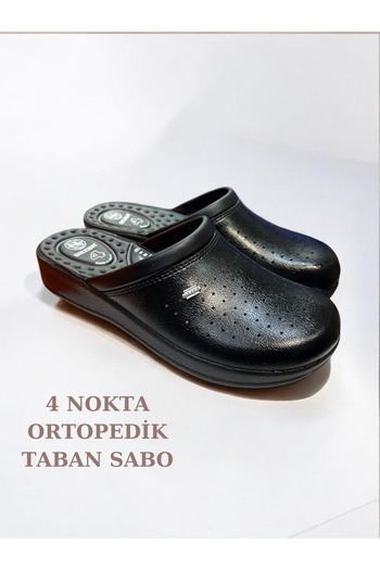 SHOUGO 4 Point Invoiced Orthopedic Black Medical, Hospital Kitchen Chef Cook and Nurse Sabo Slippers