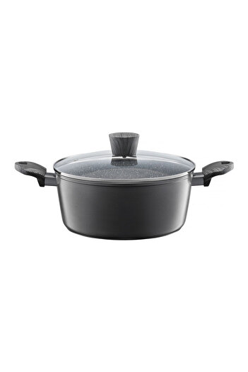 Ambition Pot with lid 20cm, 2.3L, Qualum Basic Stone Edition coating, Loft