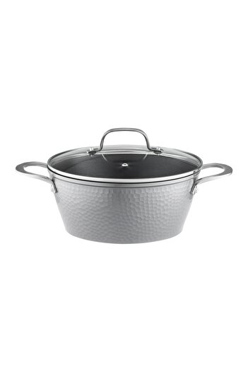 Ambition Pot with lid 28cm, 5.5L, Qualum Basic coating, Bubble
