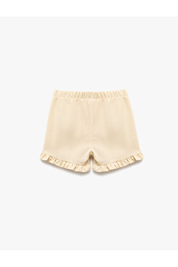 Koton Ruffled Elastic Waist Cotton Shorts