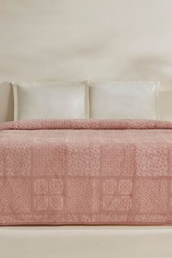 Karaca Home Blair Single Embos Blanket Powder