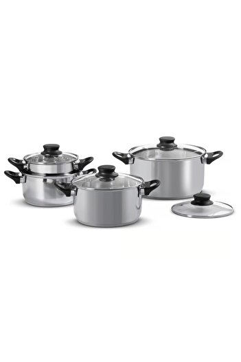 Domotti Stainless steel pot with lid 24cm, 6.1L, Lima