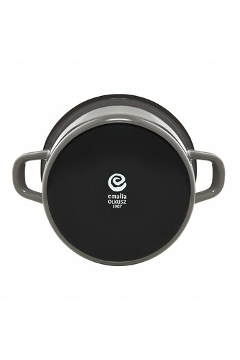 Emalia Olkusz 1907 Enamel pot 24cm, 7L, gray