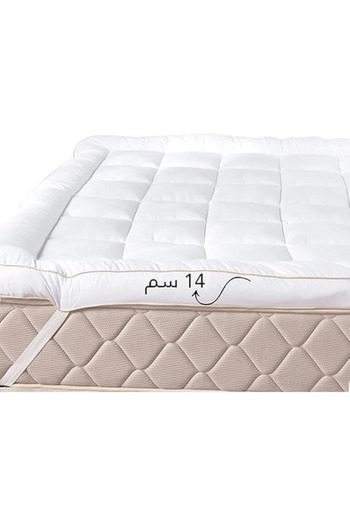 smart home Savings Package | Mattress Pad Height 14 cm with 2 Hotel Pillows 75x50 cm - White