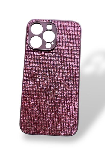 TAKIŞTIR Mor Renk Taş Detaylı 15 Pro Max Telefon Kılıfı