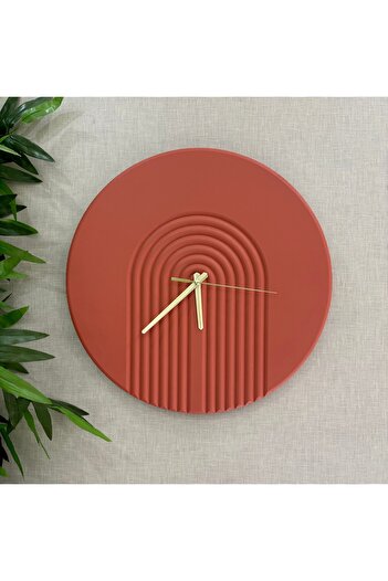 MERKARE Dome Model, Bohemian, Scandinavian Style, Textured Special Design Wall Clock - (Hand Made) 40X40Cm
