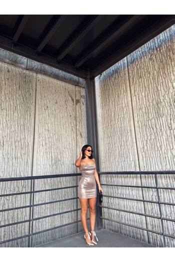 TAYT VEGAS Glass Benittin Lame Dress
