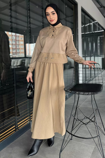 julude Well-Liked Waist Elastic Parachute Garnished Blouse Impact Suit
