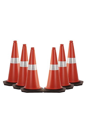 Generic 6 Pack 75cm Traffic Cone - Safety Cone with Reflective Collar for Parking Lot and Driving Training