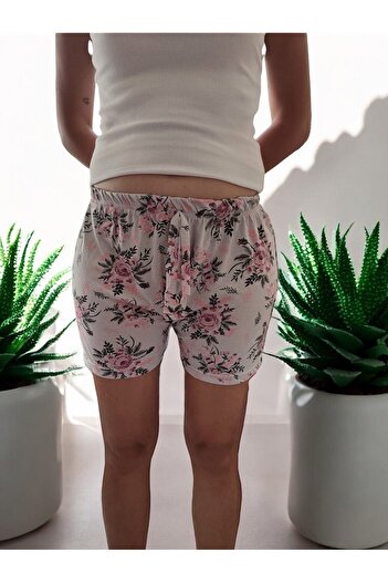 enmodaiçgiyim Patterned Cotton Women's Shorts