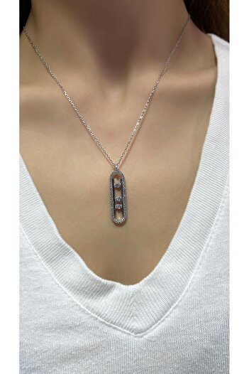 MorMajor Silver İTHAL MS ZİRKON TAŞLI GÜMÜŞ KOLYE