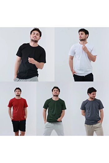 TKT Ανδρικό μπλουζάκι 5 τεμαχίων Regular Fit Comfortable Fit