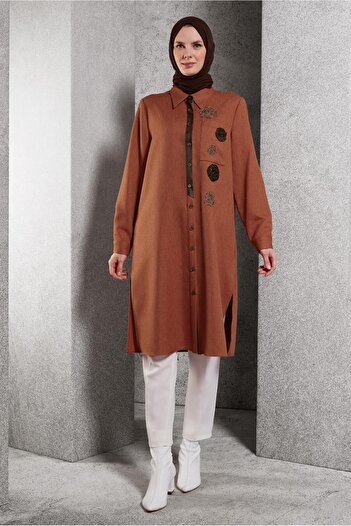 Alvina 45045 Model Dobby Saw Tunic