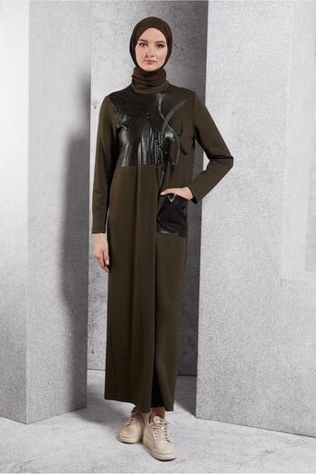 Alvina 45058 Μοντέλο Φόρεμα Hijab - Πέτρα εμπριμέ