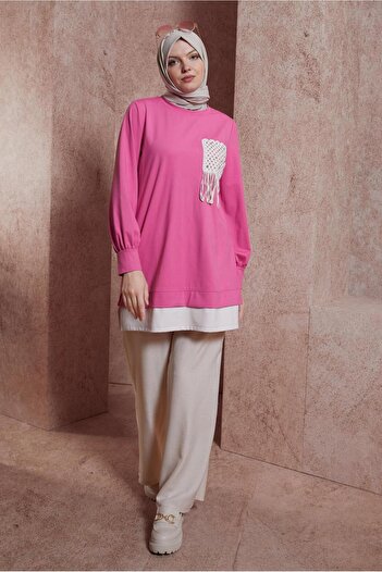 Alvina Tracksuit Tunic - Tassel Detailed, Model 44559