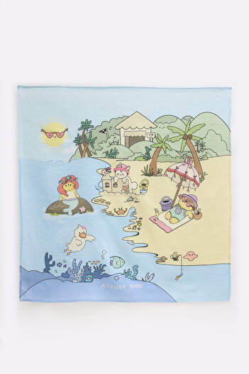 Atelier Babbi Double Layer Muslin Baby Blanket - Beach / Girl 100X100 cm