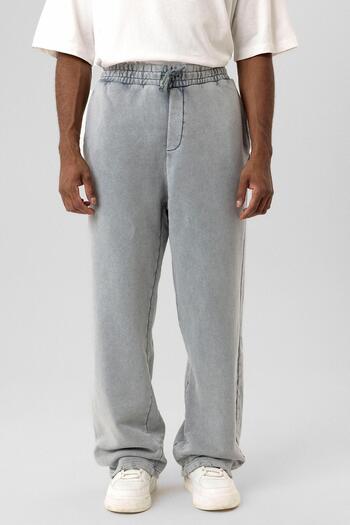 VAMOSCLO Γκρι Premium Washed Baggy Sweatpants