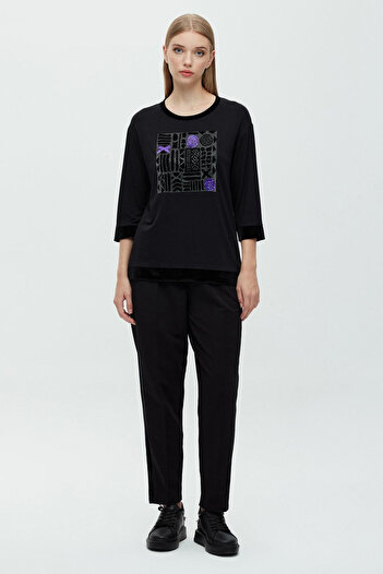 DAIDO Pants with Velvet Stripe on the Sides