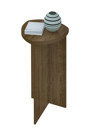 ARTLY Modern Geometric Side Table for Living Rooms and Home, Pine Color, 46*60
