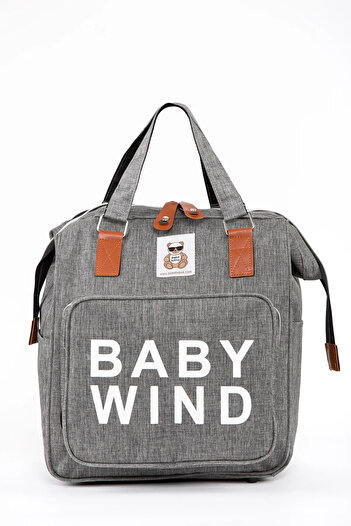 MUCCO Kaff Gray Color Babywind Printed Multi-Purpose Mother Baby Bag -35200