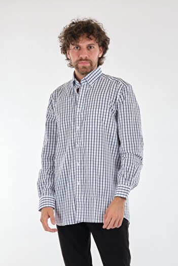 GALLİNİ WORLLD Gallini World Чоловіча сорочка з довгими рукавами в клітинку - Regular Fit