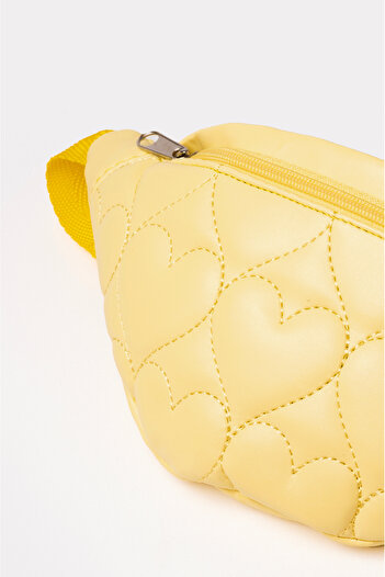 ICONE BAG Icone Çocuk Kalp Kapitone Detaylı Bel Çantası Sarı