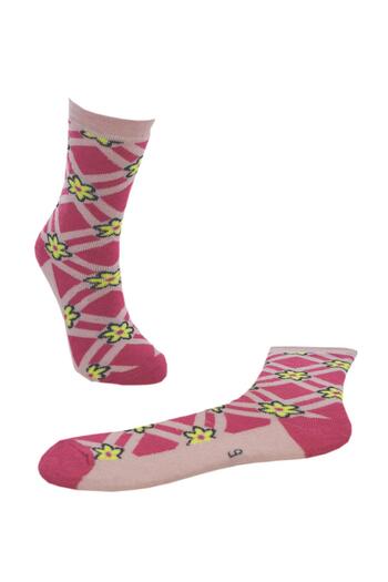 DoDe Flora Girl's Towel Socks Floral Patterned Age 9-10 Vkr
