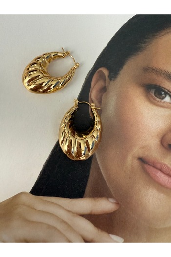 Pinery Jewels Pair of Large Dangling Twist Steel Tarnish Resistant Earrings
