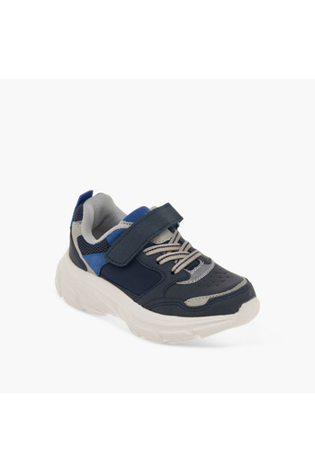 LBL by Shoexpress Panelled Sneakers with Hook and Loop Closure