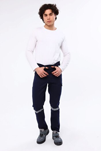 Çamdalı İş Elbiseleri 7/7 Gabardine Winter Navy Blue Worker Pants Thick Reflective Work Pants