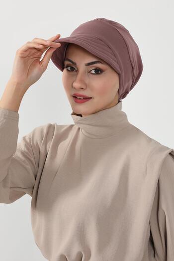 Aisha's Design Combed Cotton Hat with Visor, B-73, Dusty Rose