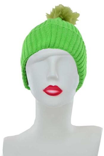 DoDe Flora Women's Vibrant Color Pompom Long Beret