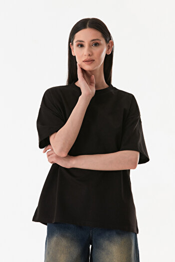 Fulla Moda Μπλουζάκι Basic Crew Neck Oversize
