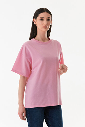 Fulla Moda Μπλουζάκι Basic Crew Neck Oversize