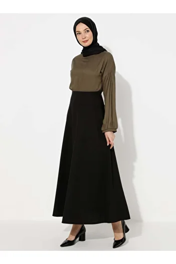 Miss Cazibe Flared Skirt - Black - Miss Charm