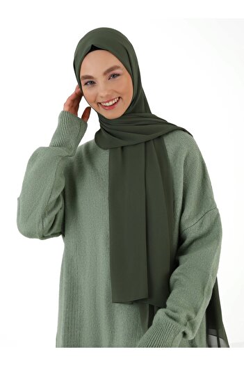 Tuva Şal Chiffon Shawl - Khaki -