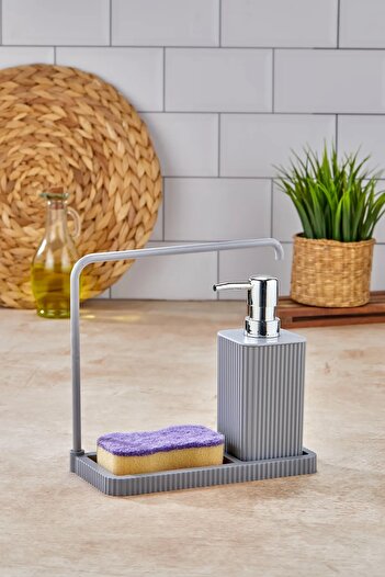 B.A.Y.NUVOLA Kitchen Soap Dispenser with Cloth Hanger and Sponge Compartment