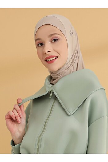 Tuva Şal Plain Hijab Sports Bonnet - Light Mink - Canvas